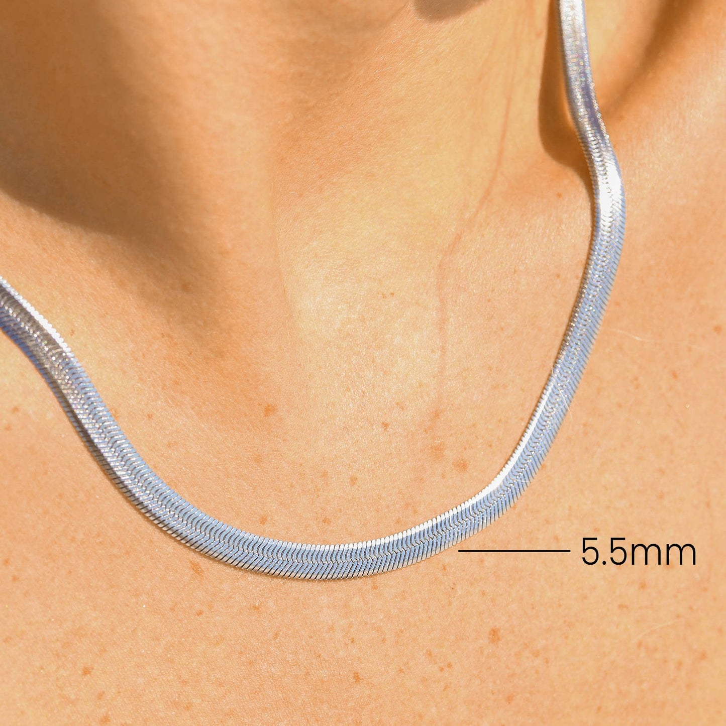 Stainless Steel Herringbone Chain Necklace