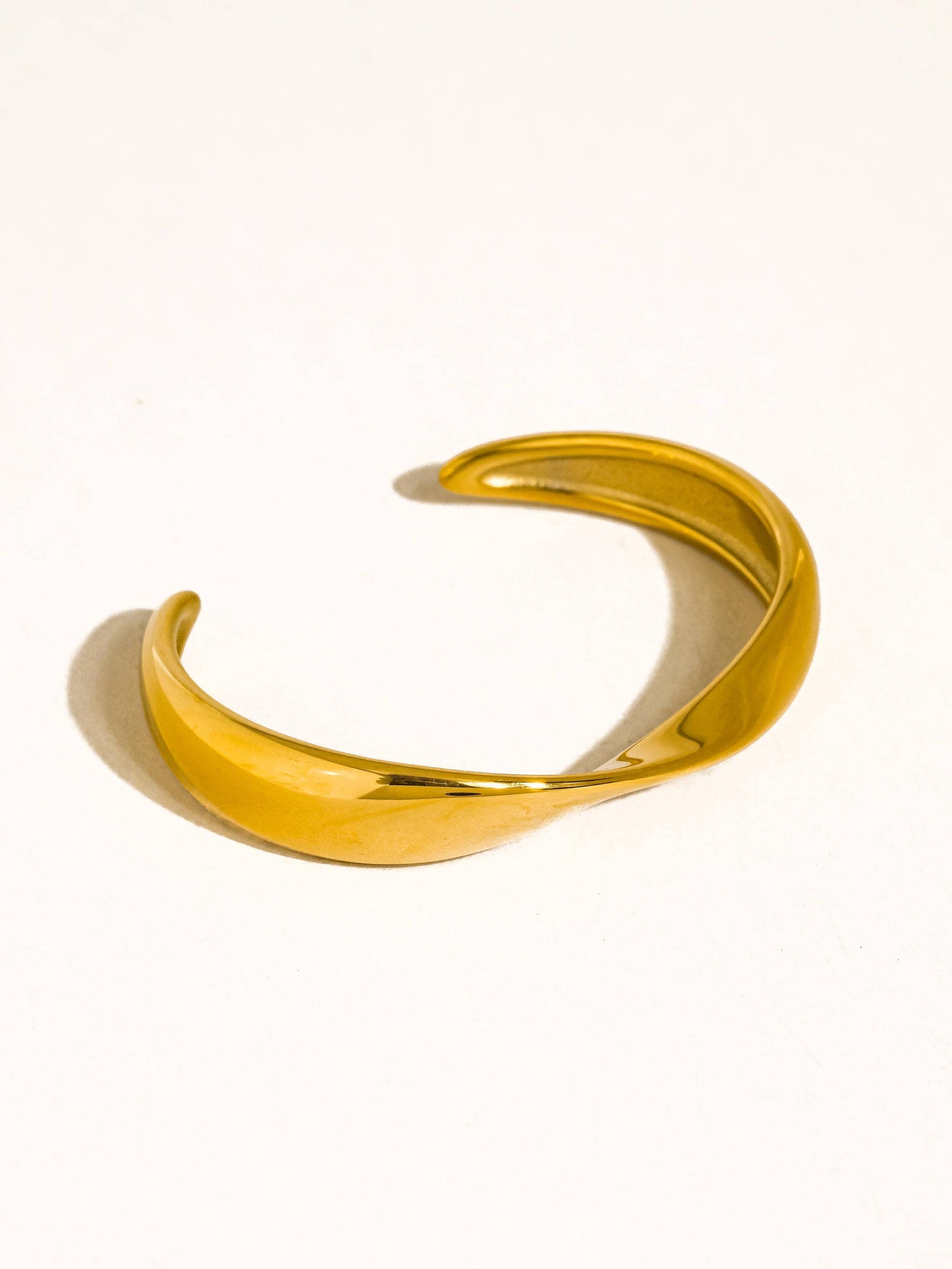 Fioren 18K Gold Sleek Twist Cuff Bracelet