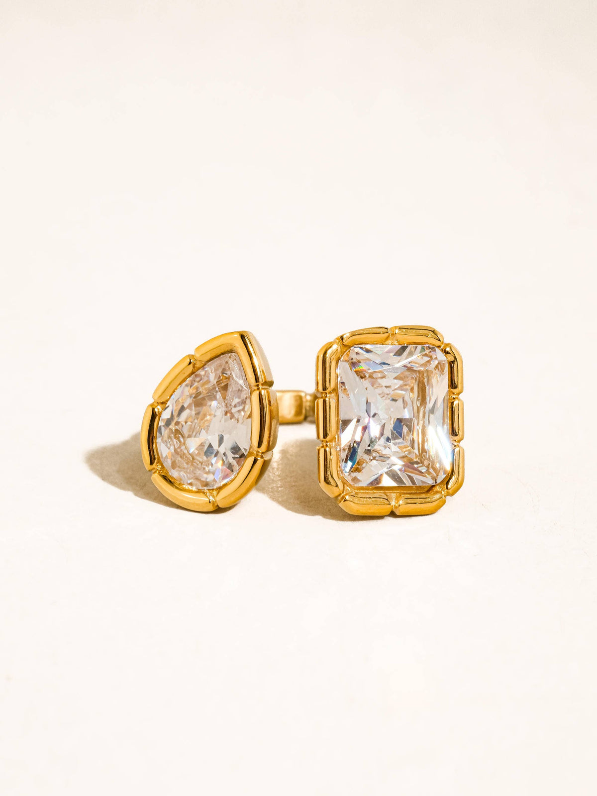 Serréa 18K Gold CZ Adjustable Ring
