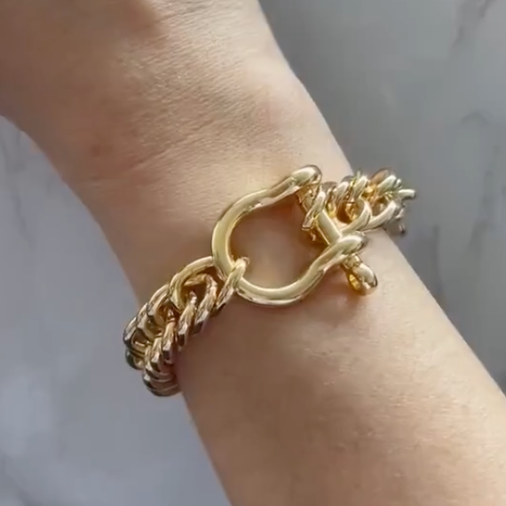 Horse Bit Carabiner Cuban Bracelet