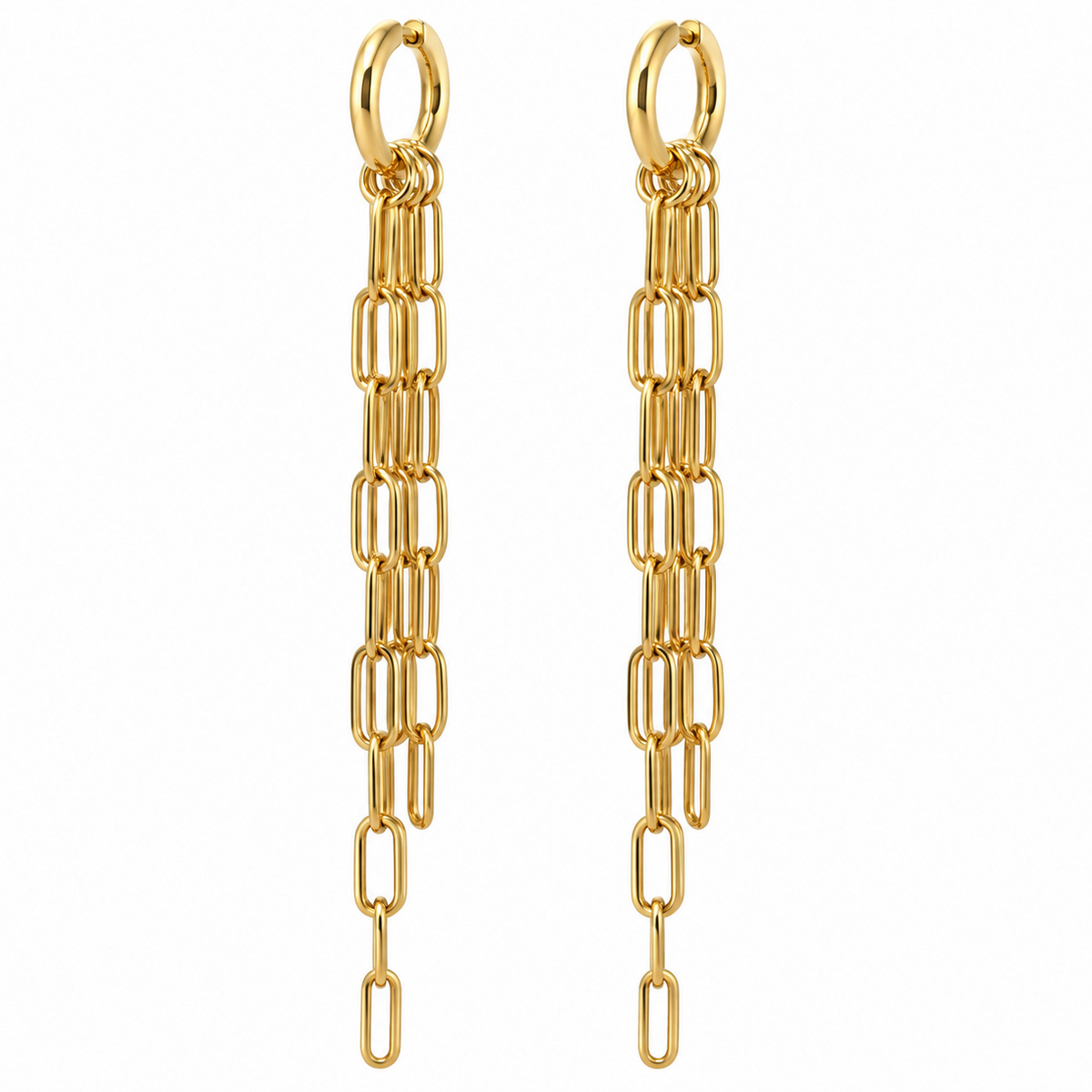 Chain Fringe Huggie Earrings