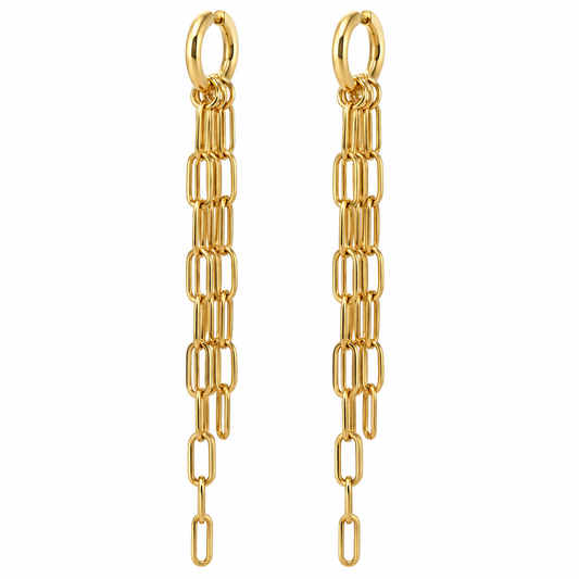 Chain Fringe Huggie Earrings