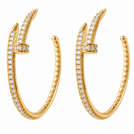 Emma Nail CZ Hoop Earrings