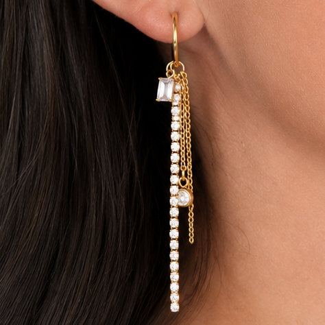 Golden Hour Huggie Drop Earrings