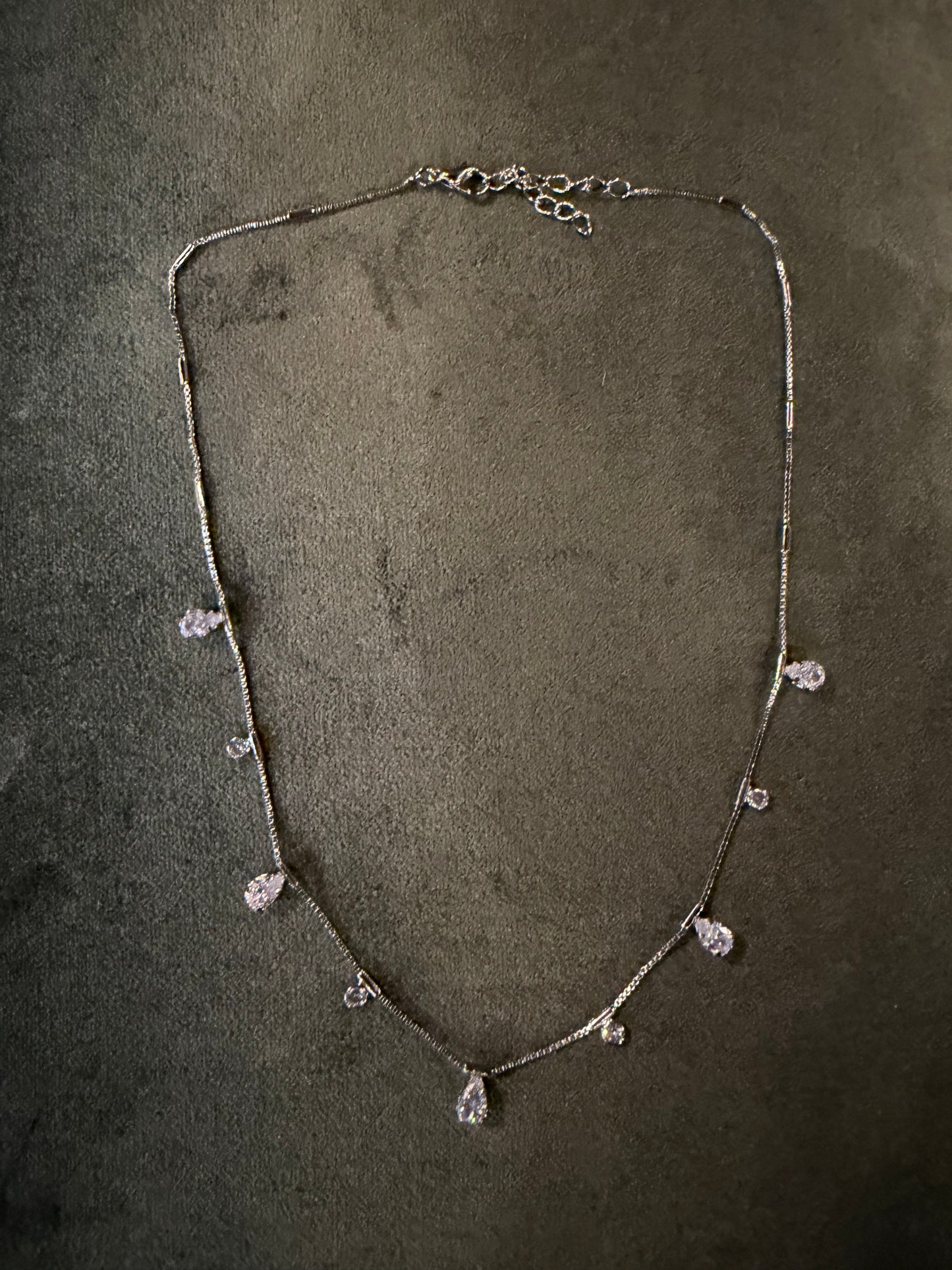 Dainty Pear Cut Cz Choker