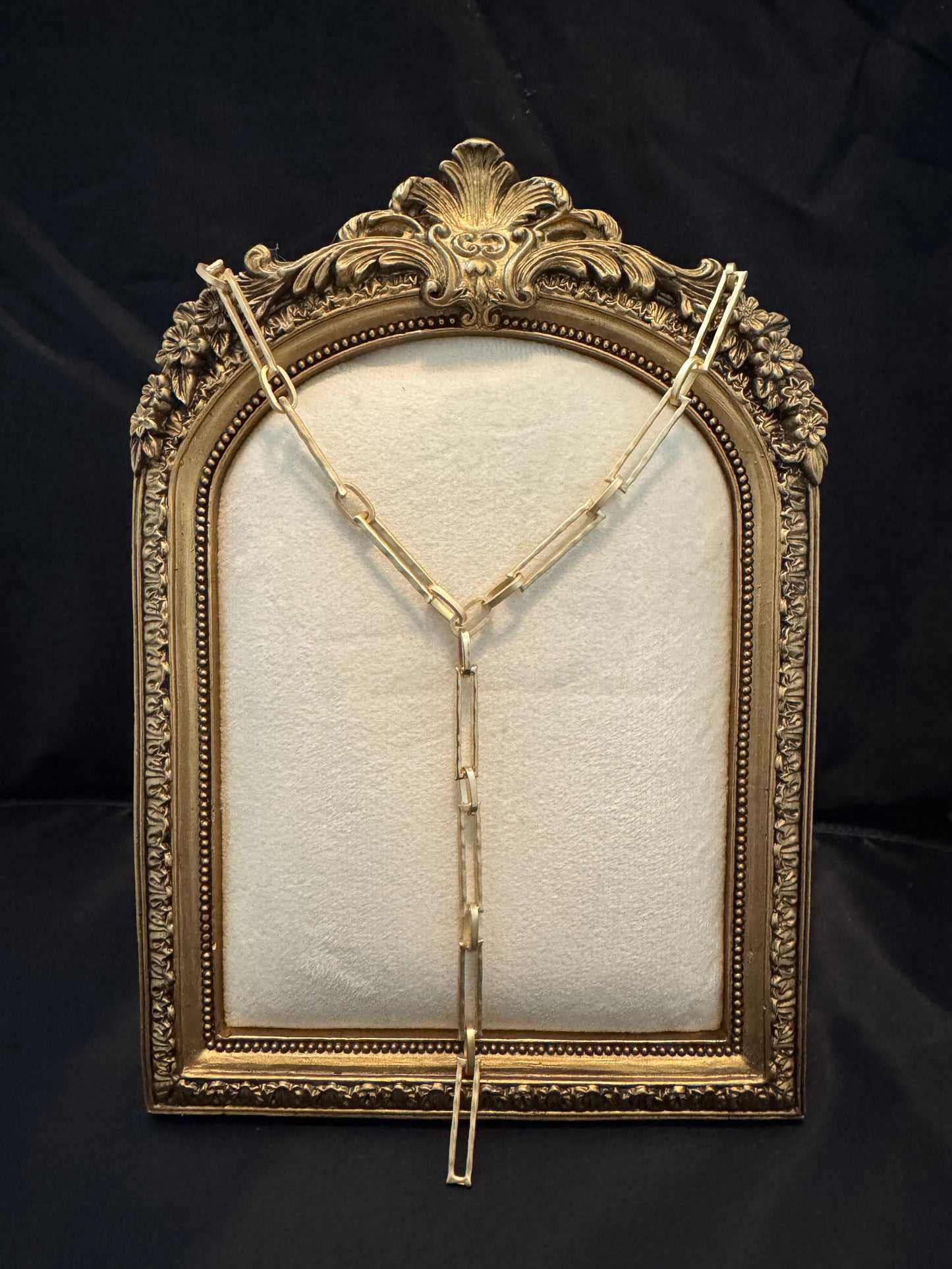 Rectangle Link Lariat Necklace