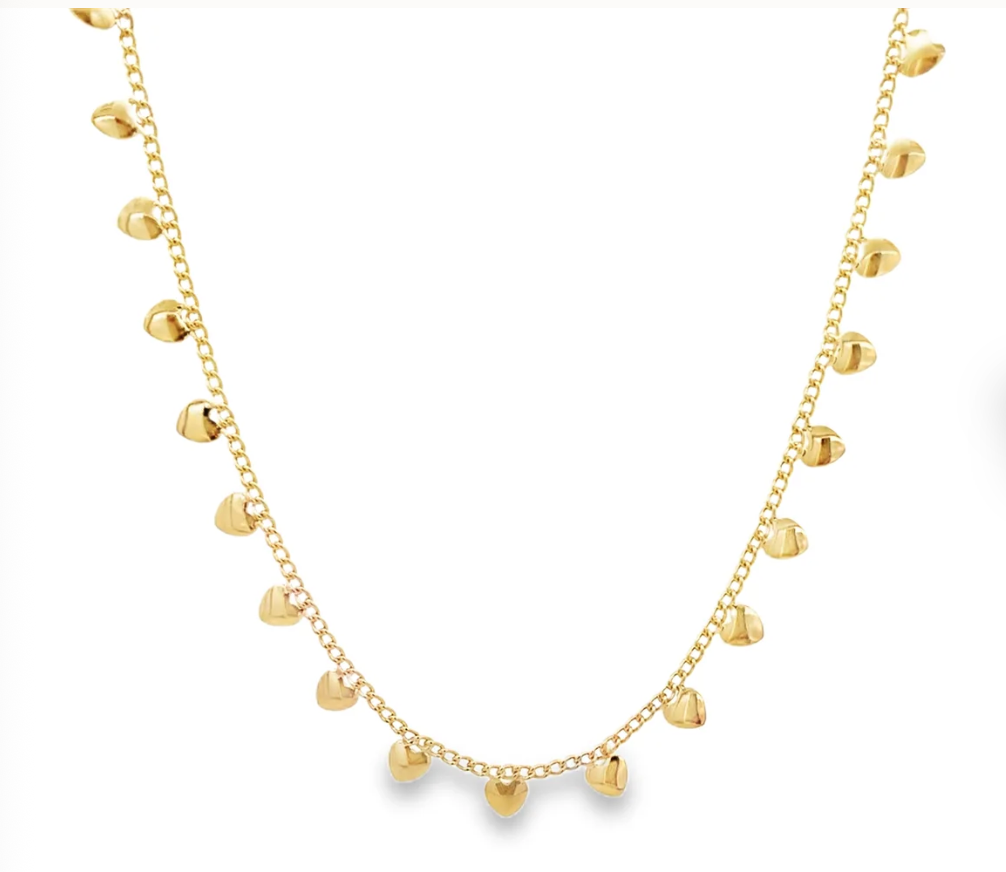 18K Gold Filled Rounded Heart Choker