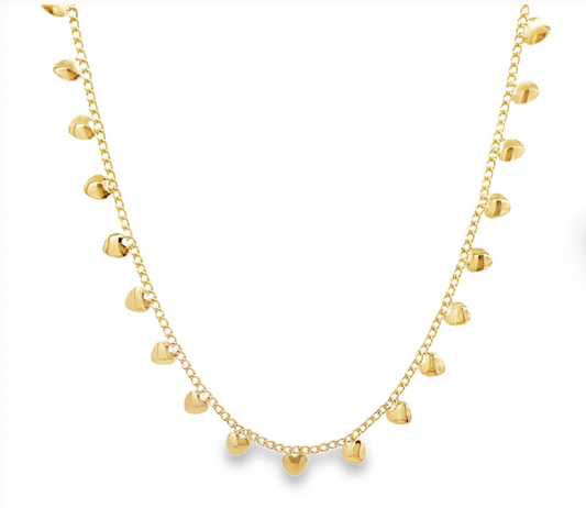 18K Gold Filled Rounded Heart Choker