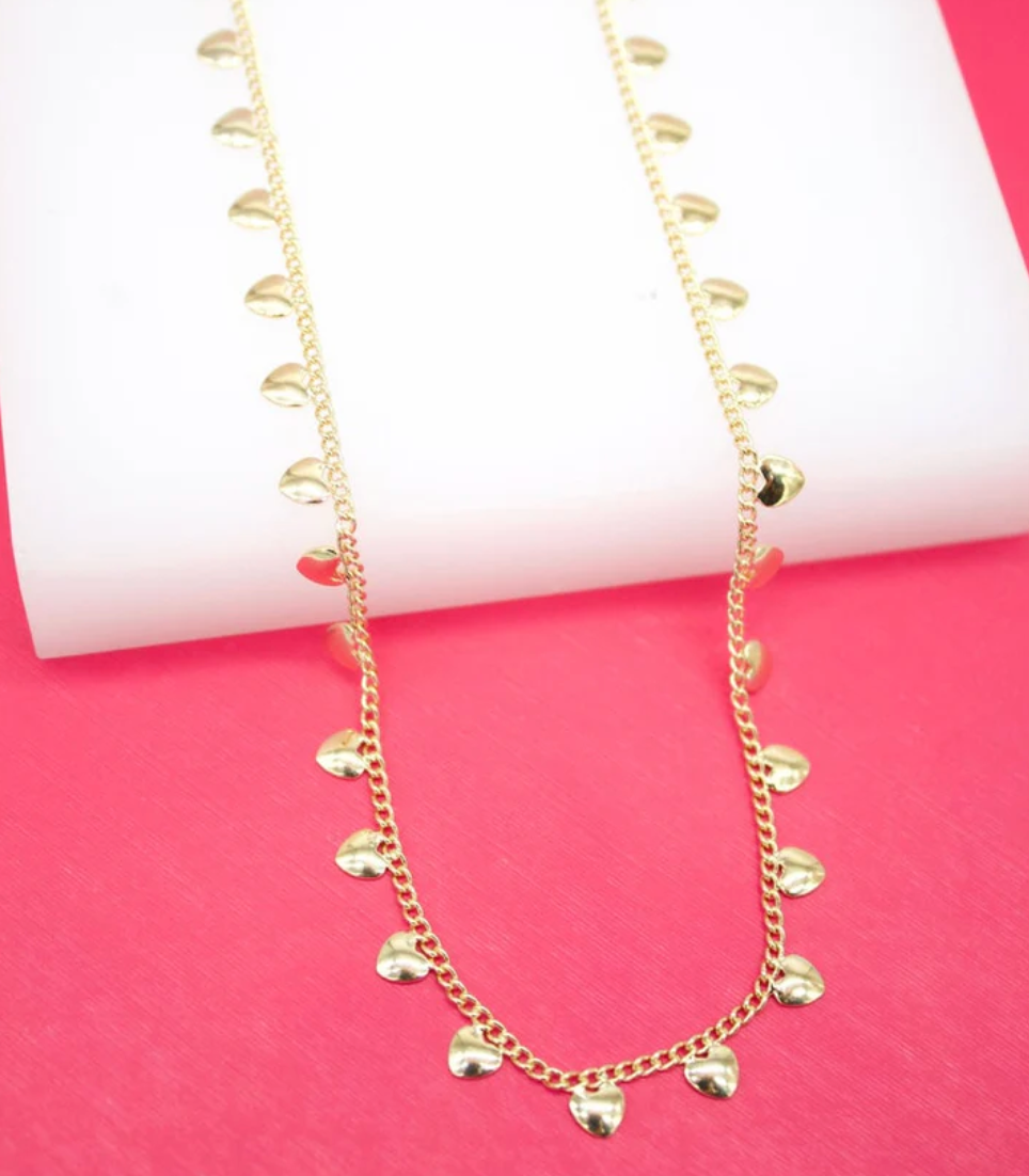 18K Gold Filled Rounded Heart Choker