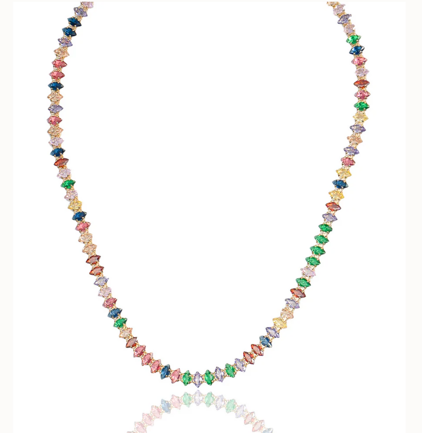 Marquise Multicolored CZ Tennis Choker & Bracelet