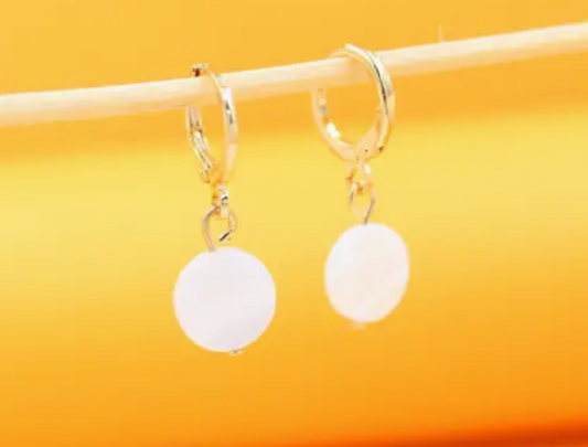 18K Gold Filled Dangle Round Earrings