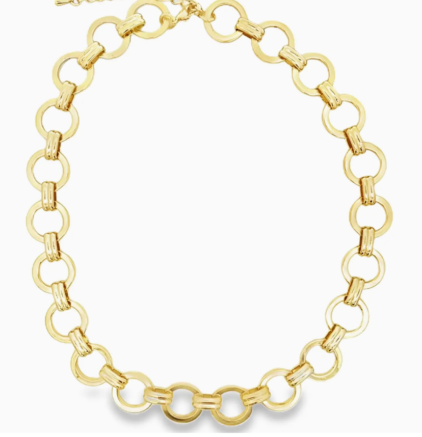 Gold Circle Link Chain Necklace