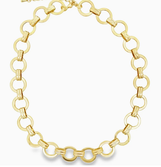Gold Circle Link Chain Necklace