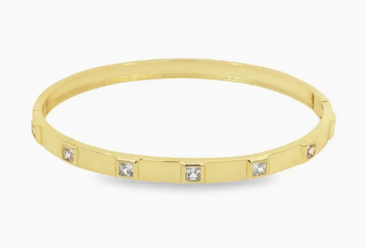 Squared Cz Stones Bangle