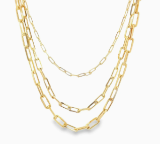 Triple Paperclip Link & Chain Necklace