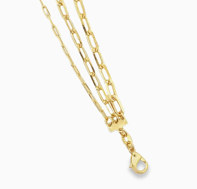Triple Paperclip Link & Chain Necklace