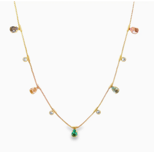 Dainty Pear Cut Cz Choker