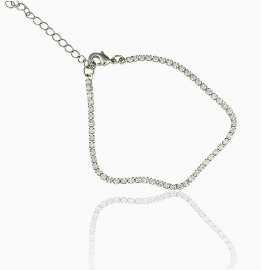 Dainty Clear Round Cz Stones Anklet