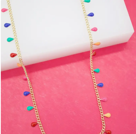 18K Gold Filled Enamel Choker