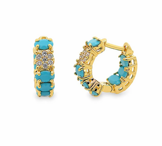Luxurious hoop earrings with pave setting of stones