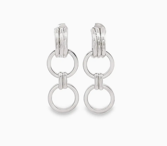 Double Circle Link Drop Earrings