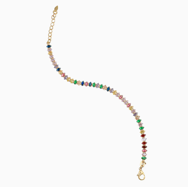 Marquise Multicolored CZ Tennis Choker & Bracelet