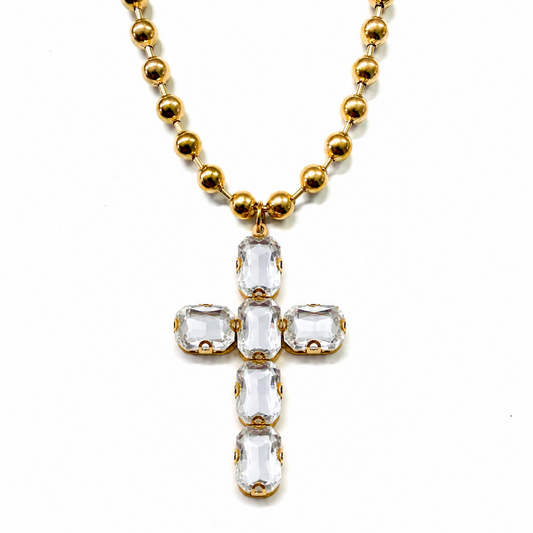 Large Zircon Cross Necklace