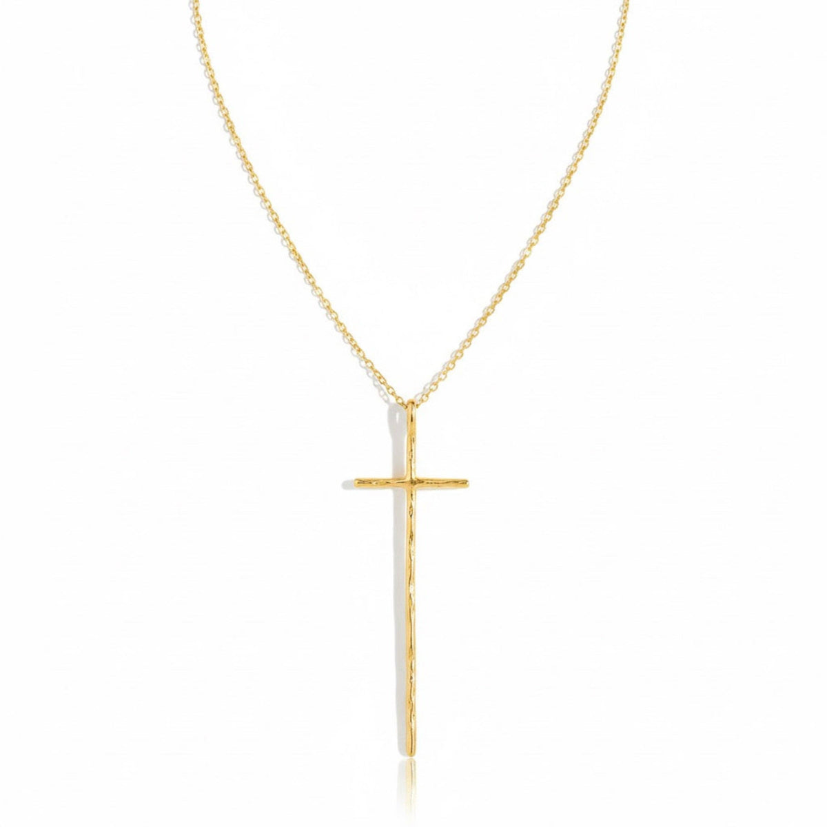 Minimal Long Cross Necklace
