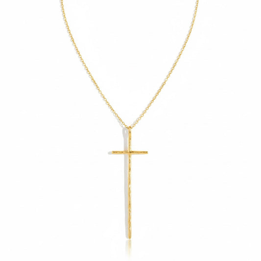 Minimal Long Cross Necklace