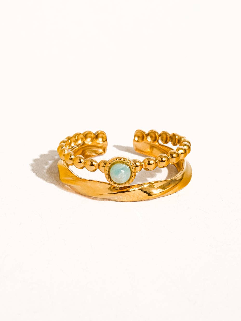 Lindy 18K Gold Layered Stone Ring