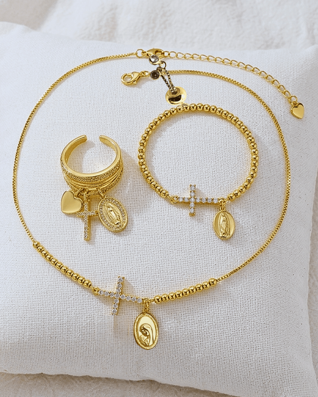 Faith Ring, Necklace, and Bracelet Set
