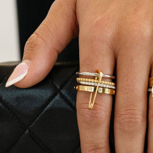 Riggs Paperclip Stack Ring