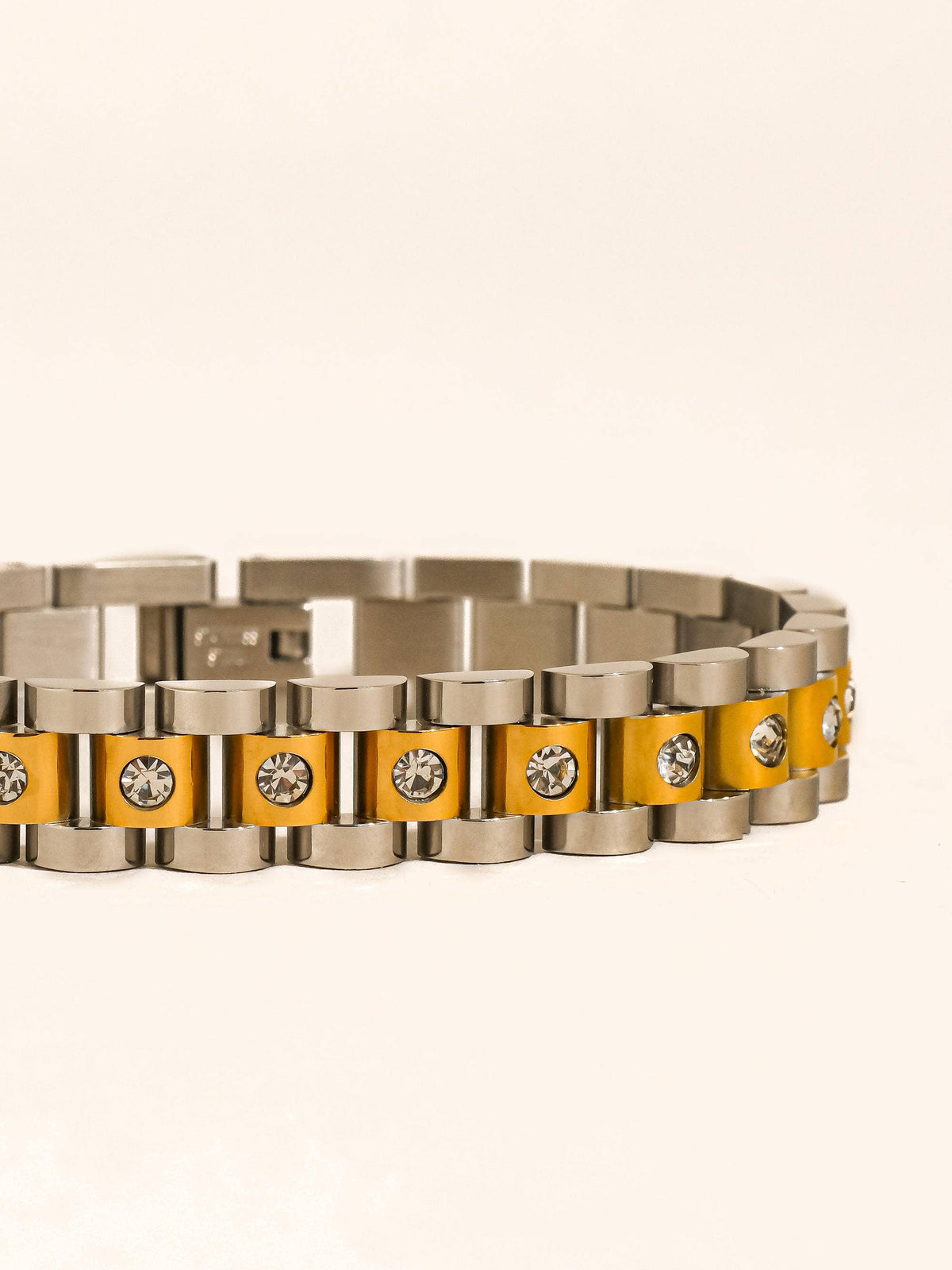 Faelys Crystal Two-Tone Watchband Bracelet