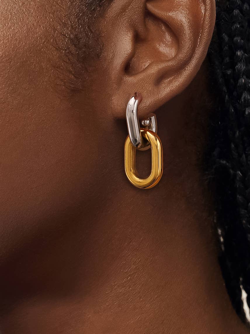 Jaxon 18K Double Chain Earring