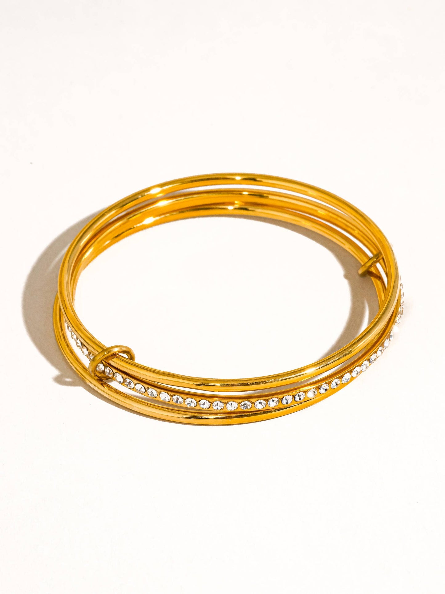 Frisson 18K Gold Rhinestone Stack Bracelet