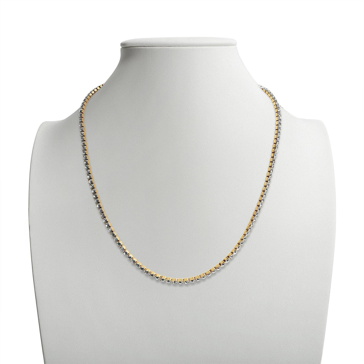 Gold CZ Tennis Chain Necklace