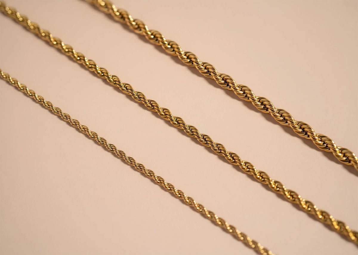 Gold Rope Chain Necklace