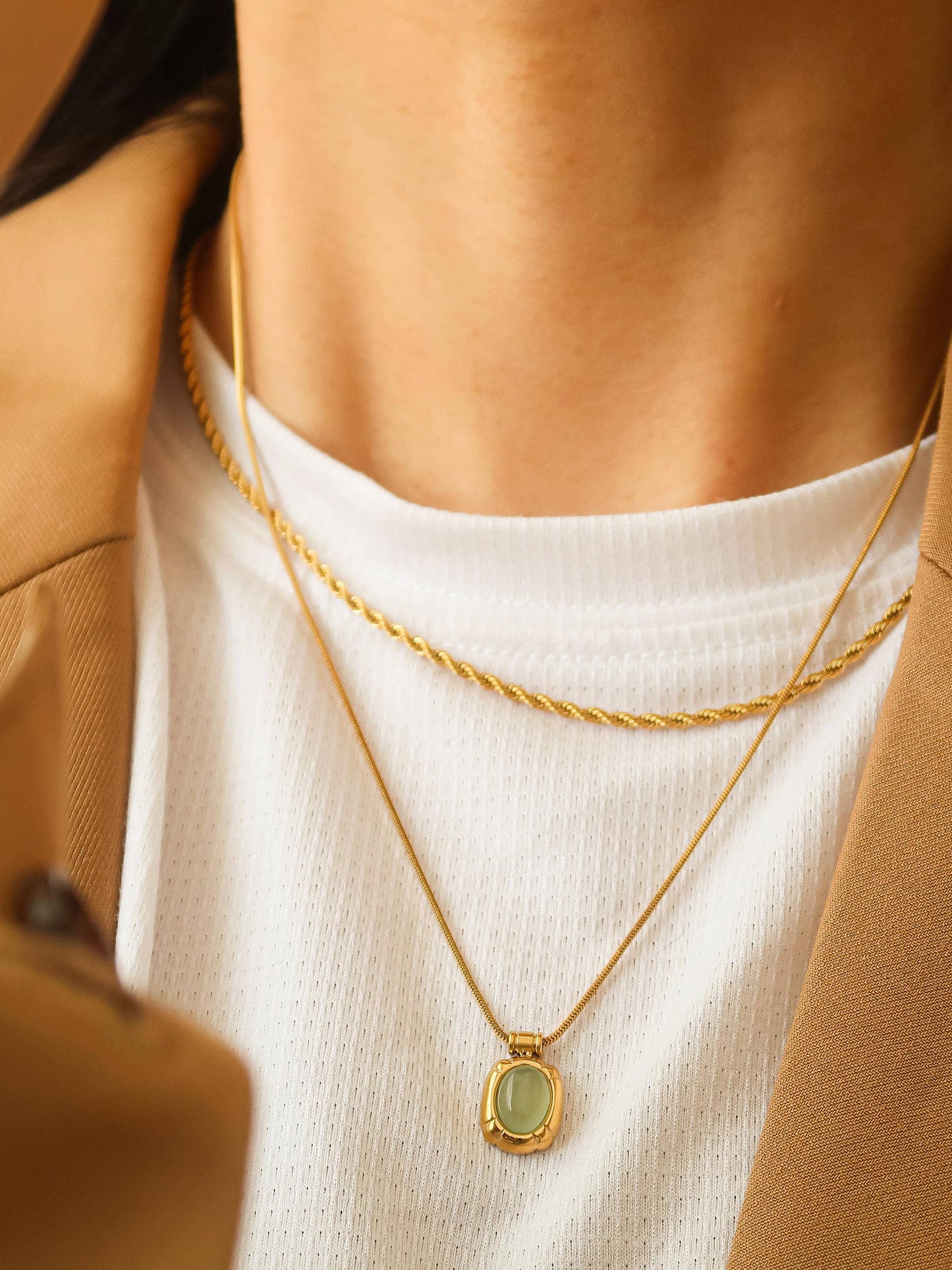 Dax 18K Gold Natural Stone Necklace