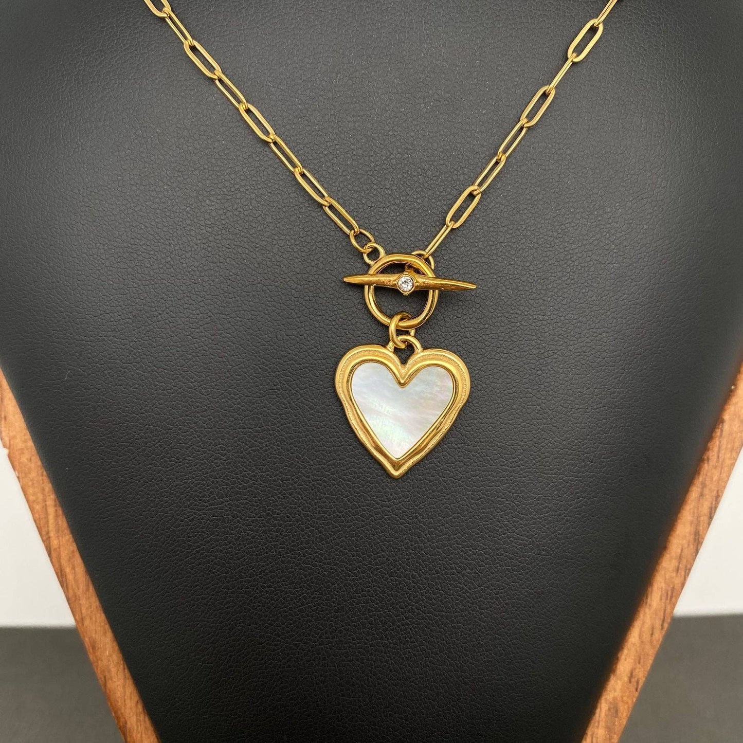 Shanda's Pearl Heart Necklace