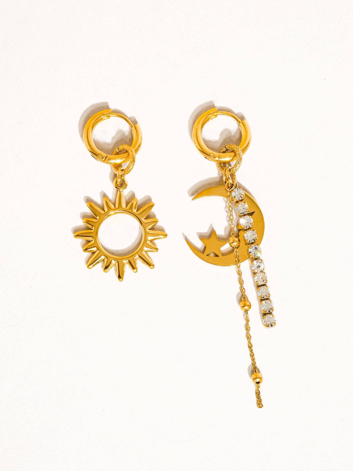 Edmée 18K Gold Mismatch Sun and Moon Earring