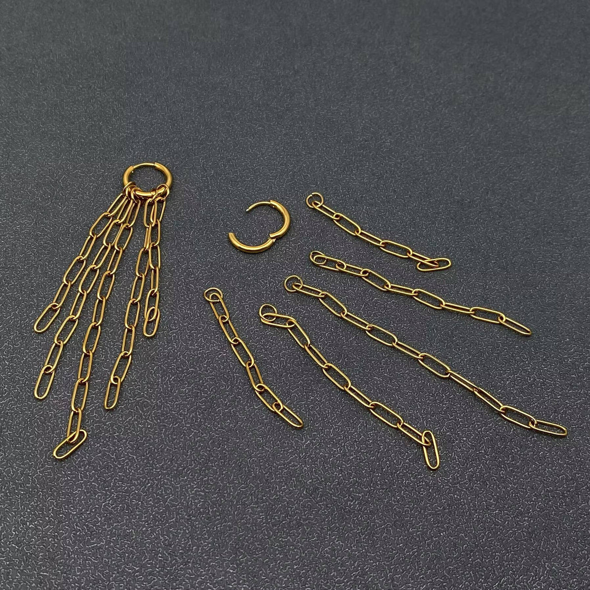 Chain Fringe Huggie Earrings
