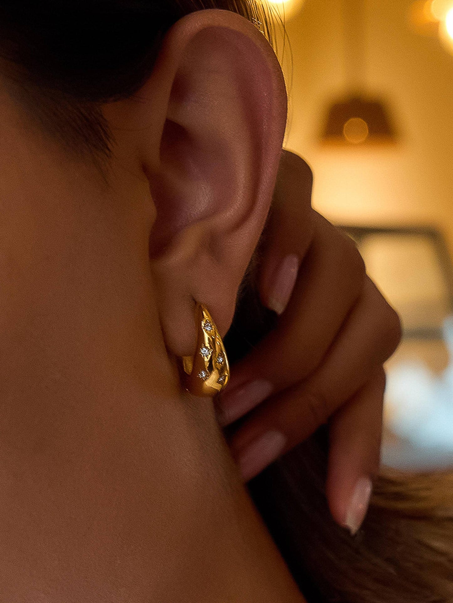 Solira 18K Gold Star Hoop Earring