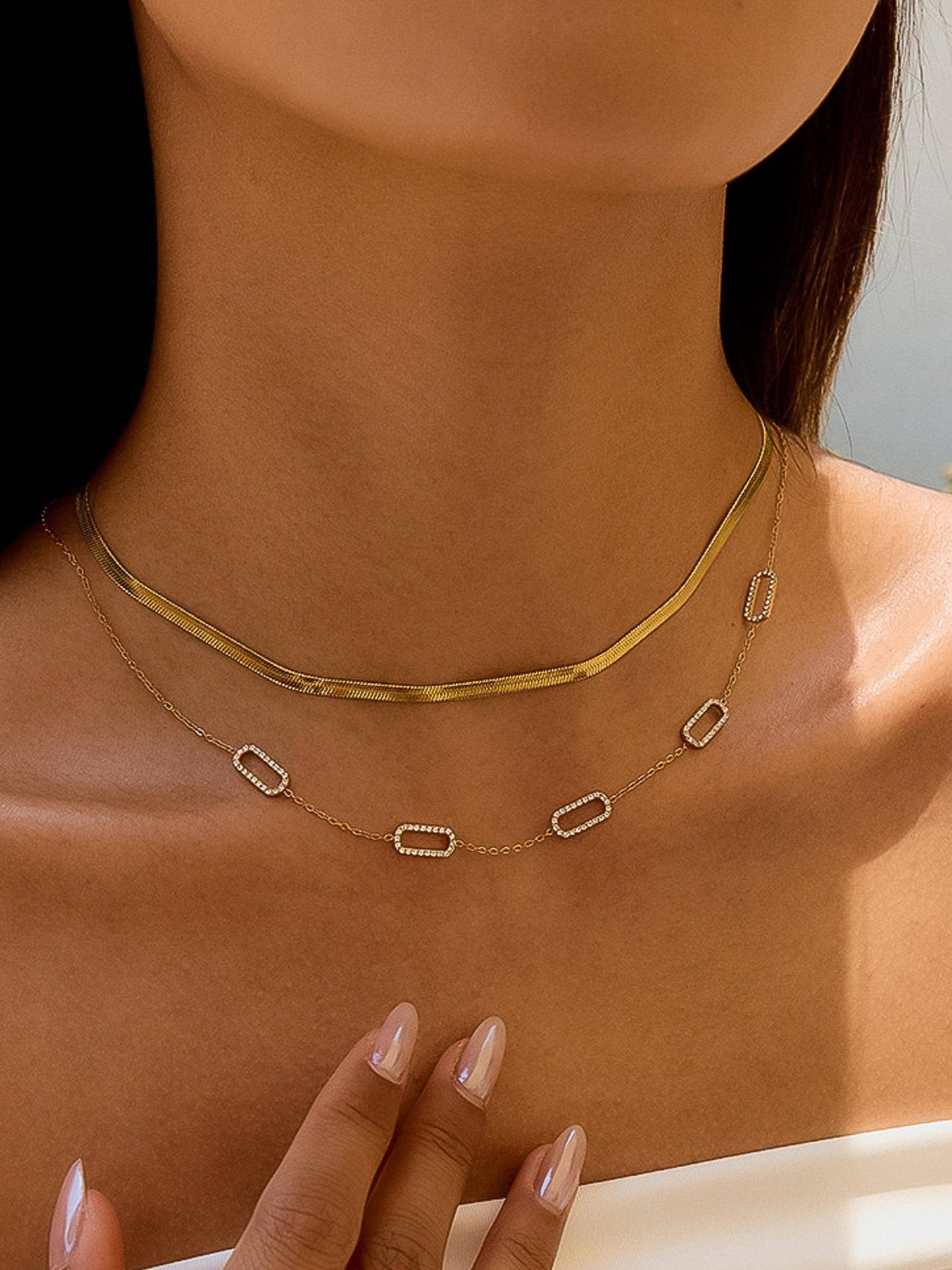 Burnisse 18K Gold Dainty Chain Necklace