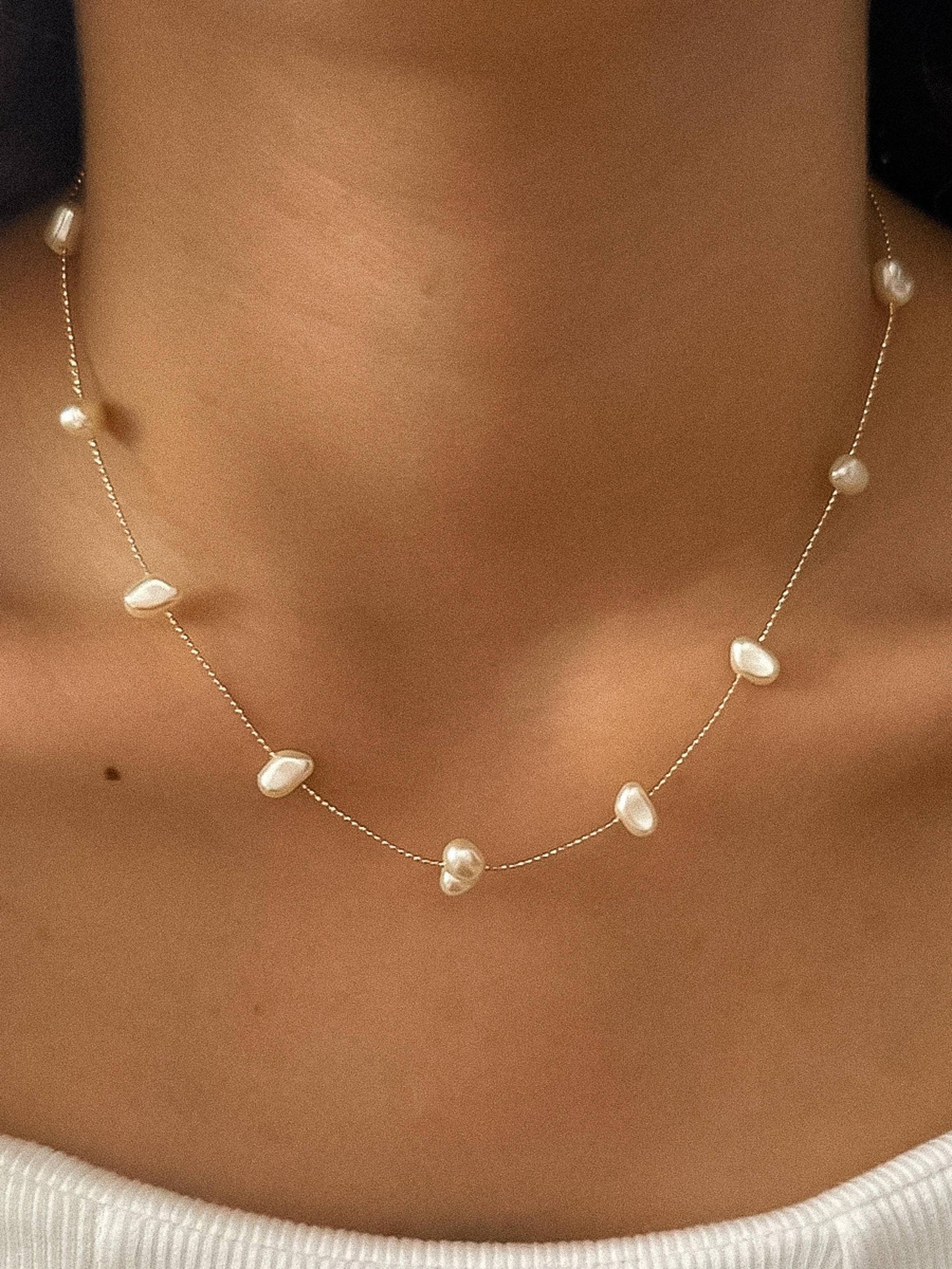 Ida 18K Petite Pearl Necklace