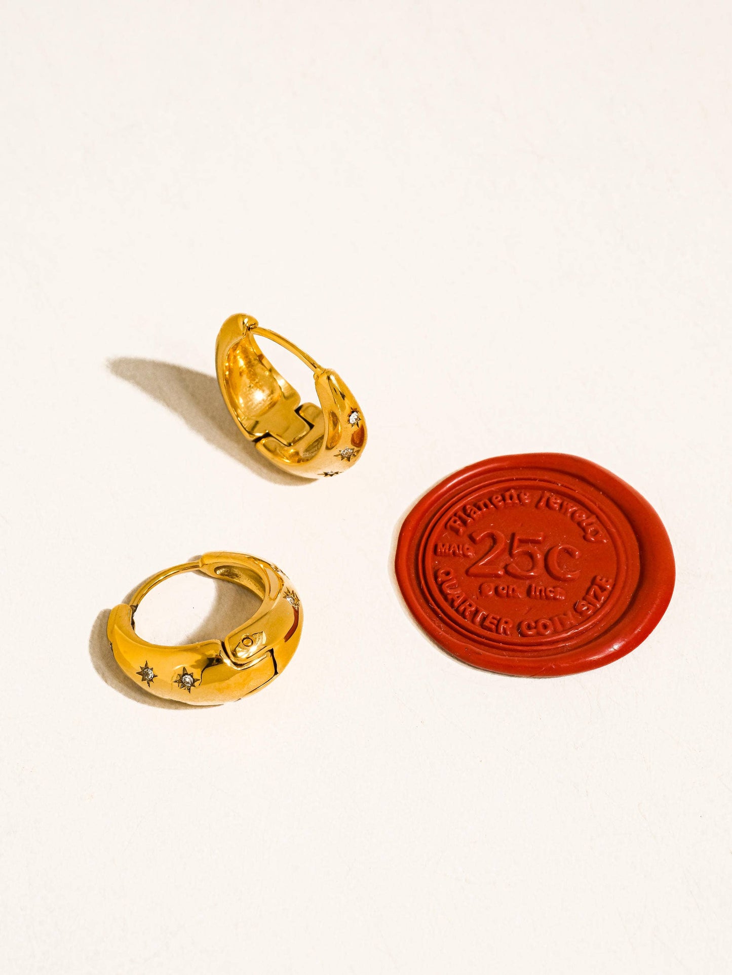 Solira 18K Gold Star Hoop Earring
