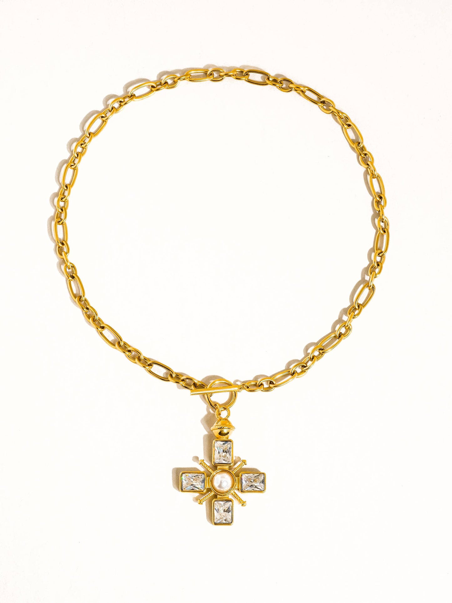Patrice 18K Gold Cross Necklace
