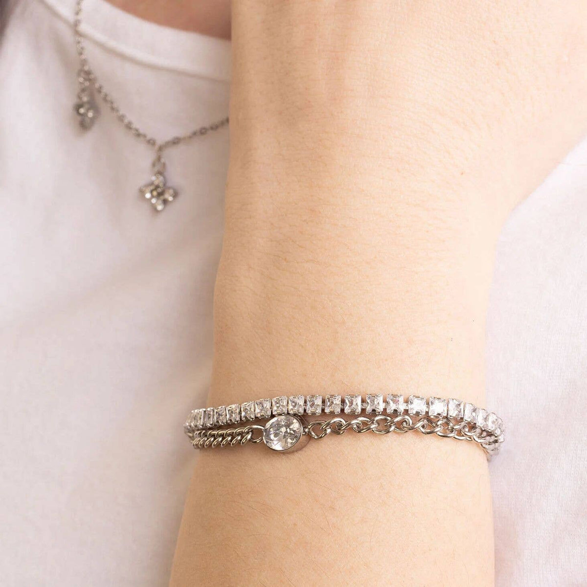 Emerald Cut Tennis Chain Bracelet