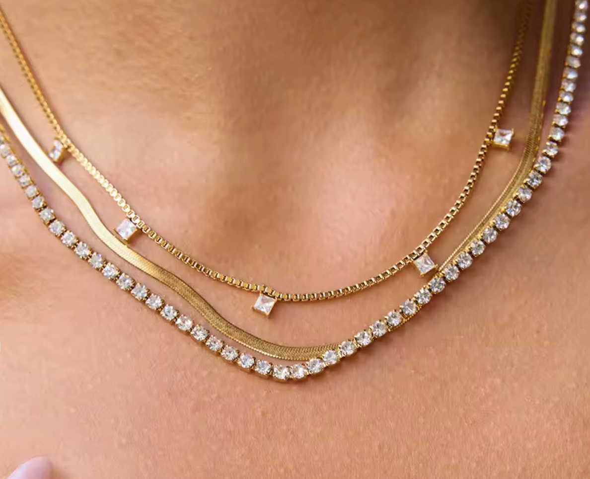 Stevie Triple Chain- Layers of steel Chains 