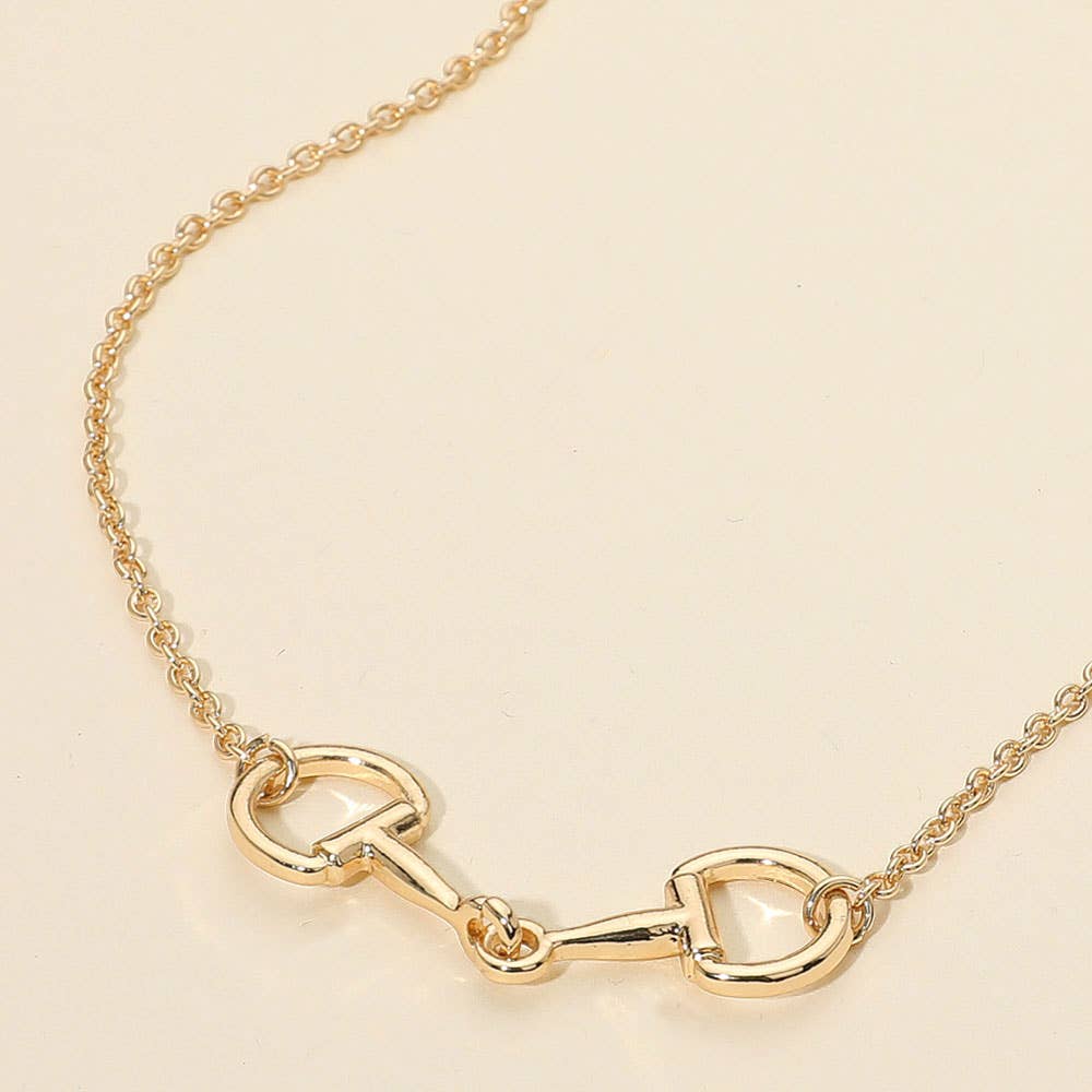 Metal Horsebit Pendant Necklace
