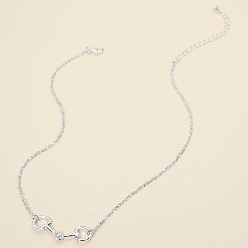 Metal Horsebit Pendant Necklace
